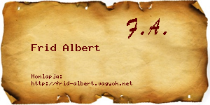 Frid Albert névjegykártya